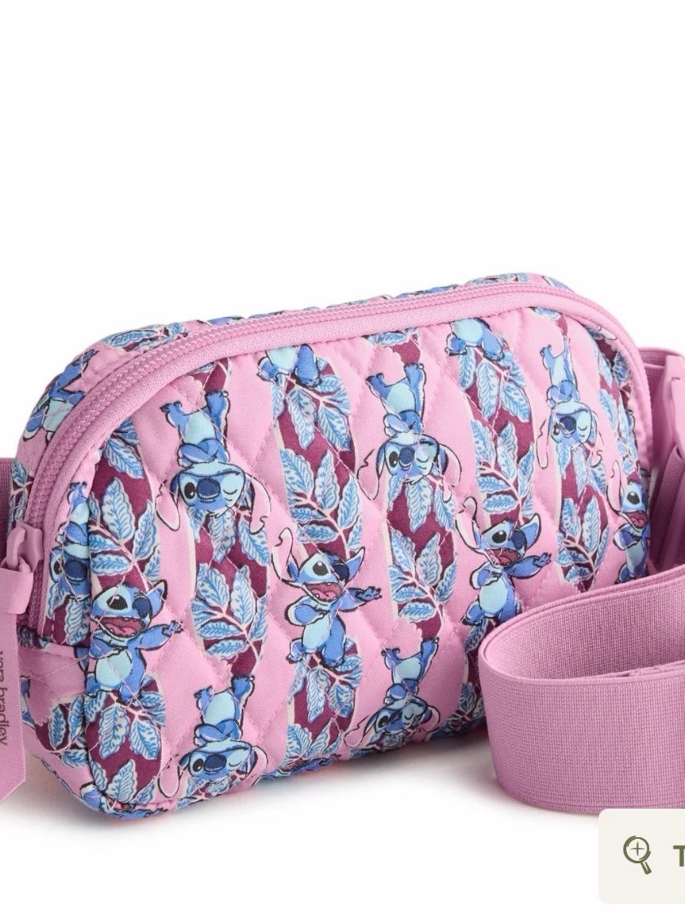 Vera Bradley Pink Quilted Disney Stitch Pattern beltbag
